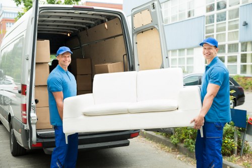 Furniture pick-up service for a Notting Hill home with bulky items ready for removal