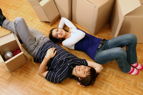 Careful loading of household items during a Notting Hill move